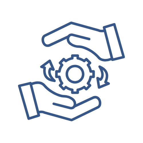 Icono de gestión y protección de procesos operativos para el desarrollo de la organización.