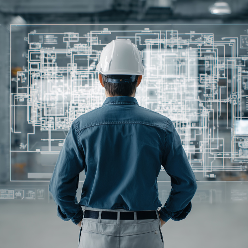 Técnico realizando tareas de mantenimiento preventivo y gestión de activos en un entorno industrial de alta tecnología.